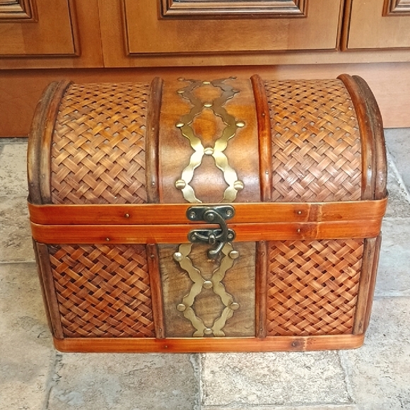 Accents | Woven Ornate Wooden Treasure Box Gypsy Storage Box | Poshmark